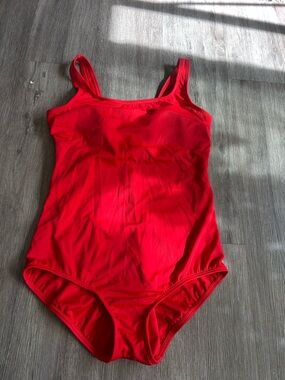 Lands' End Bright Red One-Piece Swimsuit